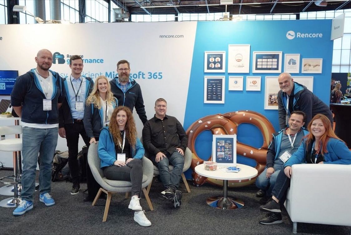 Rencore team members at the Rencore booth at the European SharePoint Conference in Amsterdam